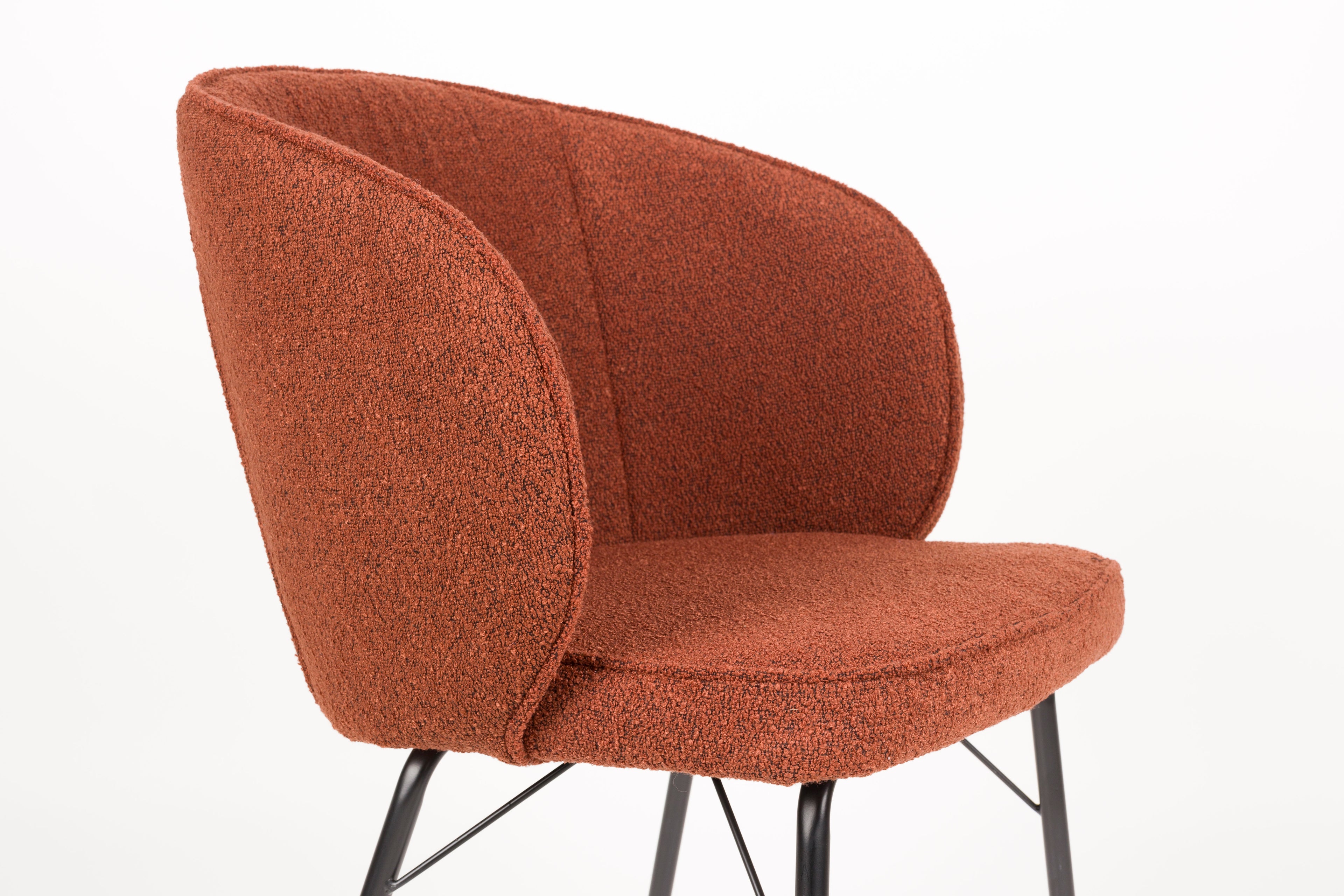 Joa - Dining Room Chair - Polyester - Terracotta/Beige