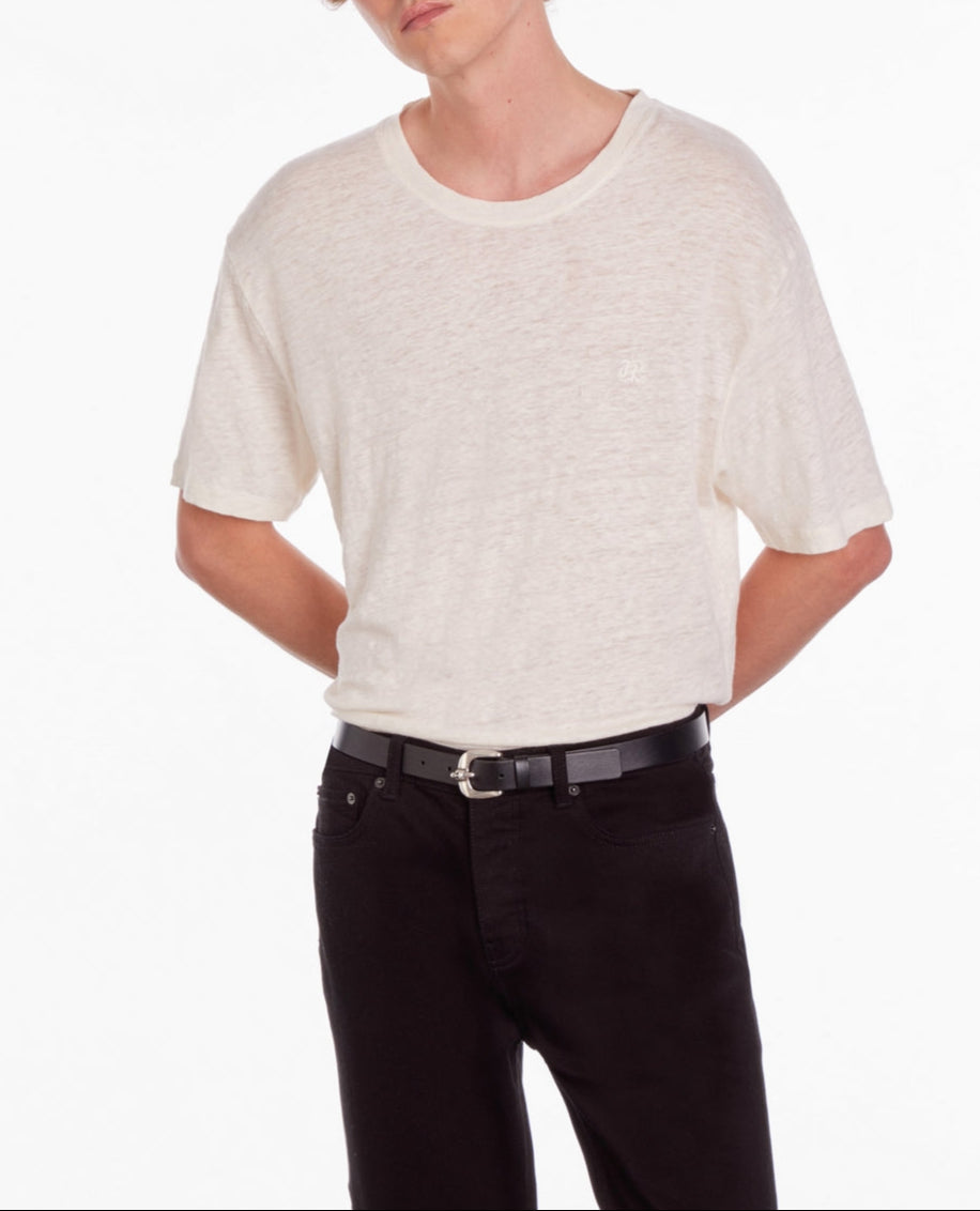 The Kooples - Camiseta Manga Corta De Lino Con Bordado En El Pecho - Hombre