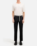T-Shirt Manches Courtes En Lin Avec Broderie Poitrine - Homme
