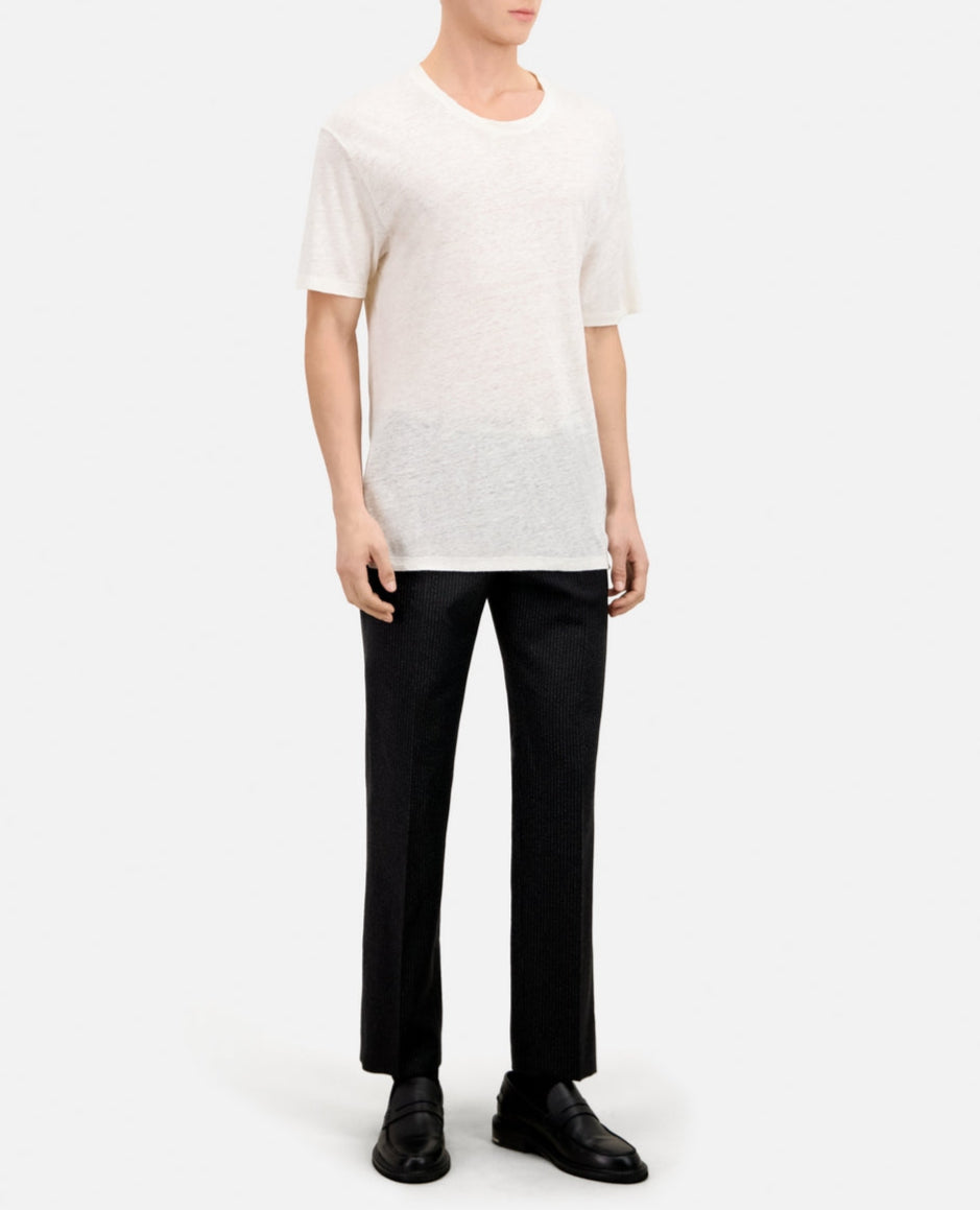 The Kooples - Camiseta Manga Corta De Lino Con Bordado En El Pecho - Hombre