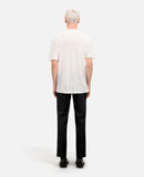 T-Shirt Manches Courtes En Lin Avec Broderie Poitrine - Homme