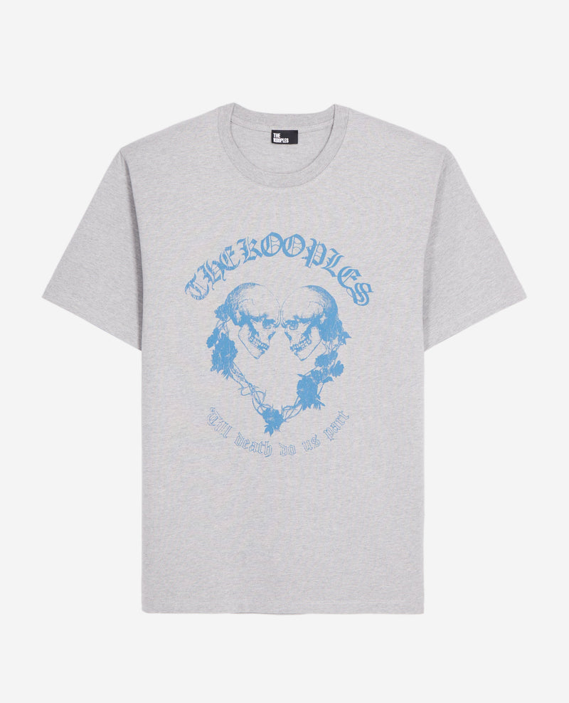 T-Shirt Manches Courtes Avec Print Skull Coeur Devant