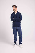 Hugo Zip-Up Hooded Sweatshirt - Navy Blue - Men