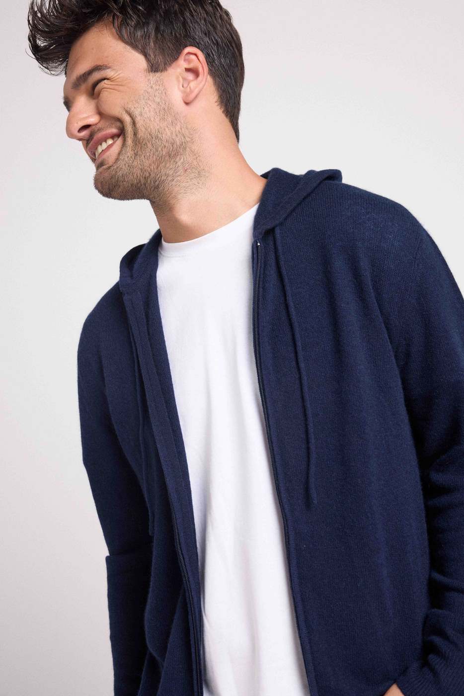 Hugo Zip-Up Hooded Sweatshirt - Navy Blue - Men