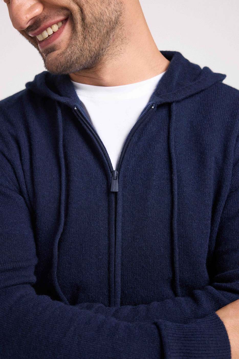 Hugo Zip-Up Hooded Sweatshirt - Navy Blue - Men
