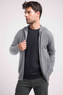 Hoodie Zippe Hugo - Gris Fonce - 100% Cachemire Oeko-Tex - Homme