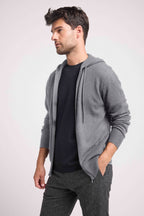Hugo Zip-Up Hooded Sweatshirt - Dark Grey - Men