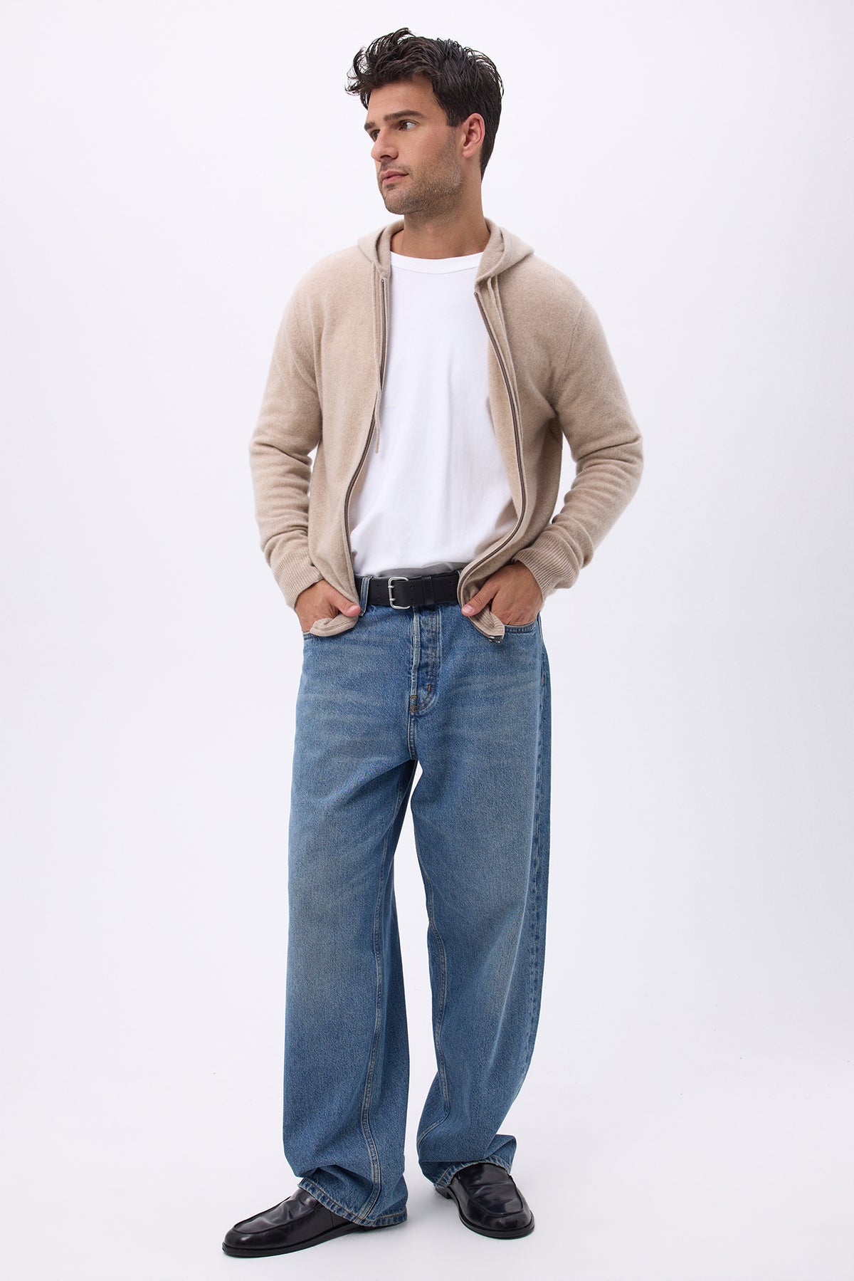 Sweat Zippe A Capuche H Hugo - Crème - Homme