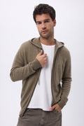 Sweat Zippe A Capuche H Hugo - Vert Khaki - Homme