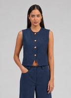 Veste Sans Manches Huliane Indigo