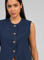 Veste Sans Manches Huliane Indigo