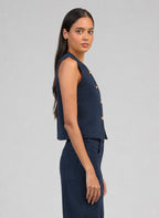 Veste Sans Manches Huliane Indigo