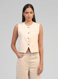 Veste Sans Manches Huliane Ecru