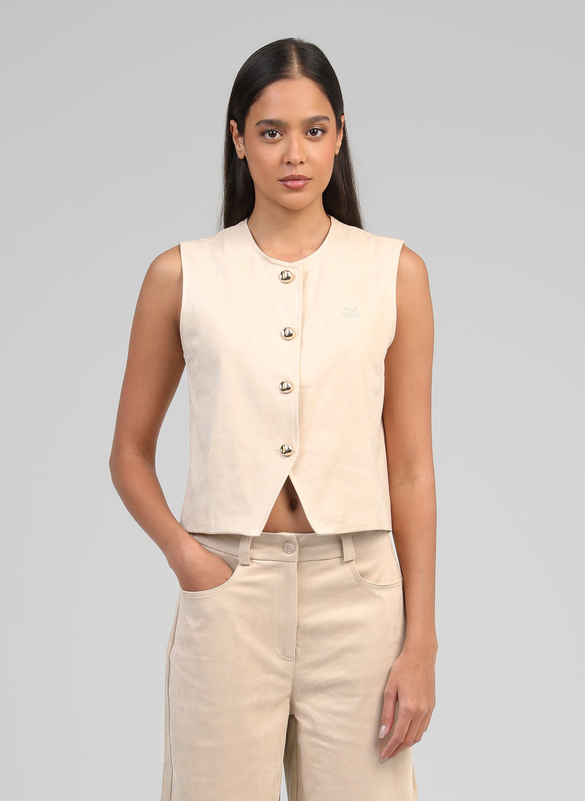 Veste Sans Manches Huliane Ecru