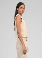 Veste Sans Manches Huliane Ecru