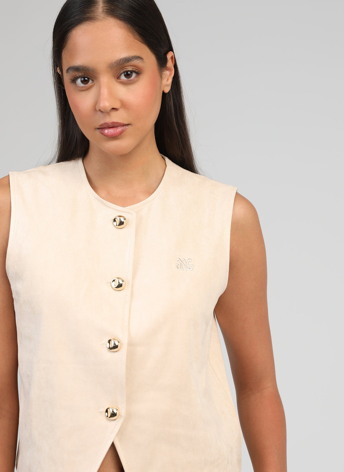 Veste Sans Manches Huliane Ecru