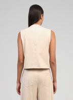 Veste Sans Manches Huliane Ecru