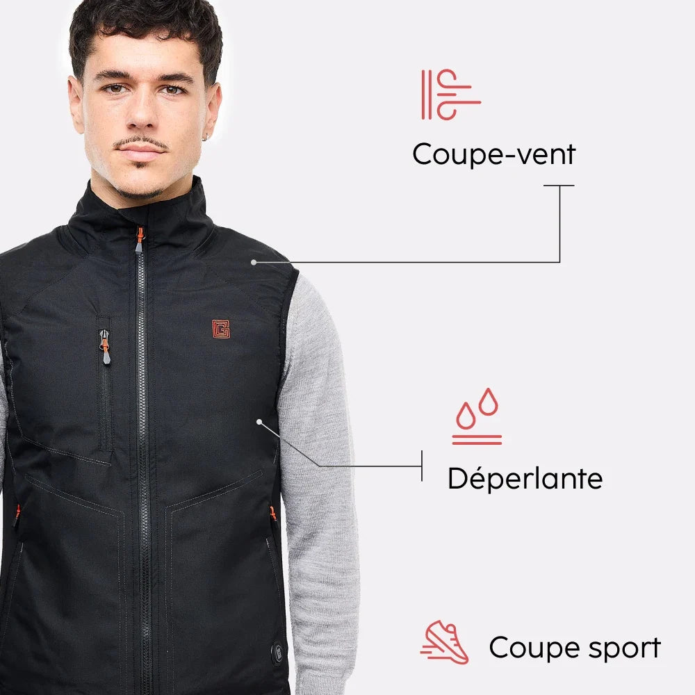 Gilet Chauffant Sport Gris Homme
