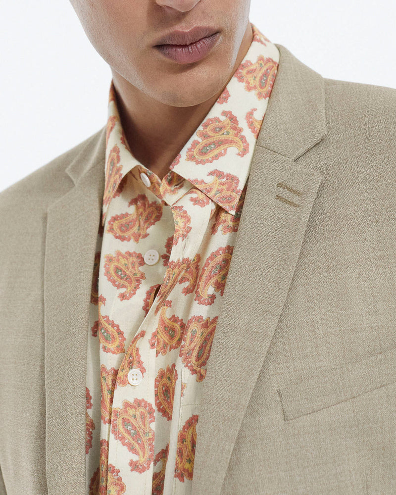 Veste Habillée Beige Laine À Poches - Homme
