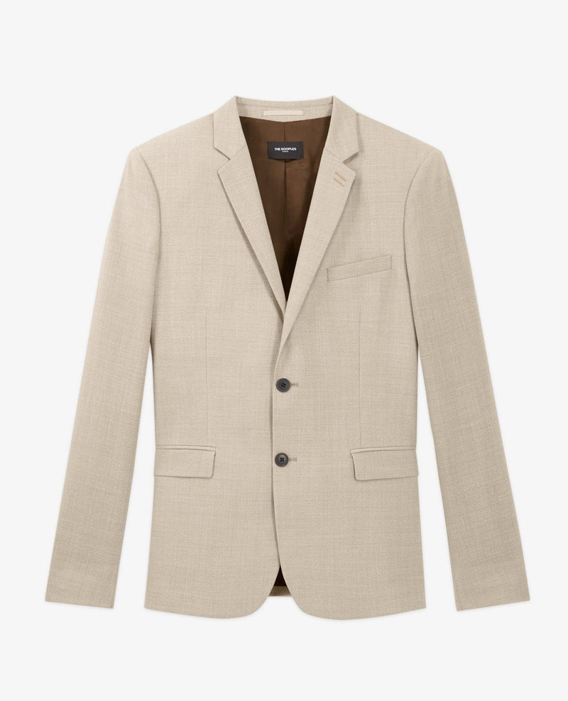 Veste Habillée Beige Laine À Poches - Homme