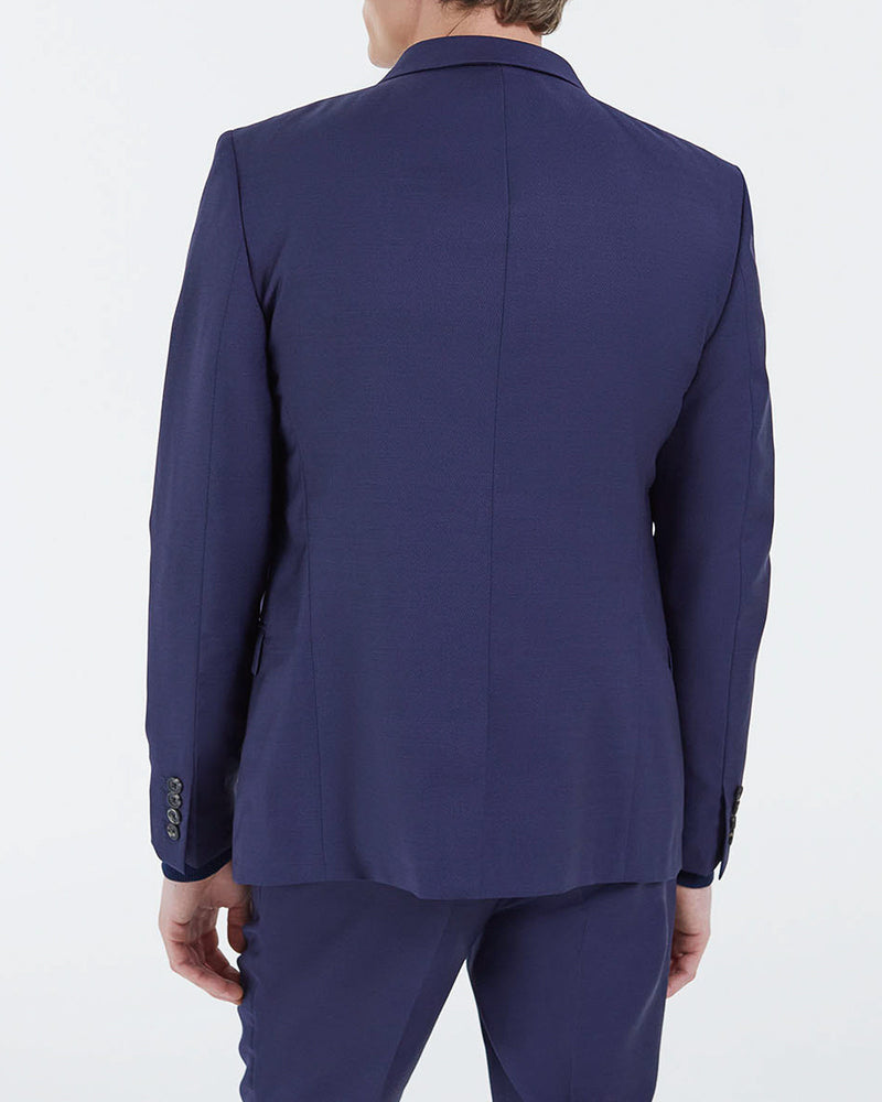 Veste De Costume En Laine - Marine - Homme