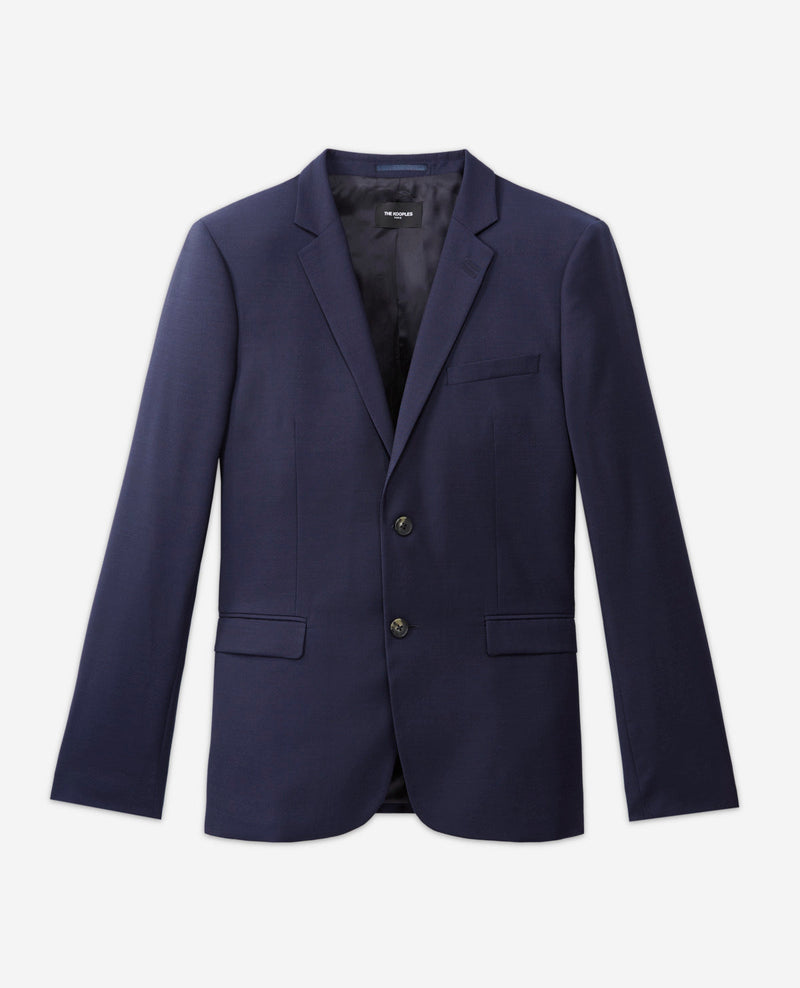 Veste De Costume En Laine - Marine - Homme