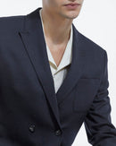 Veste De Costume En Laine - Marine - Homme