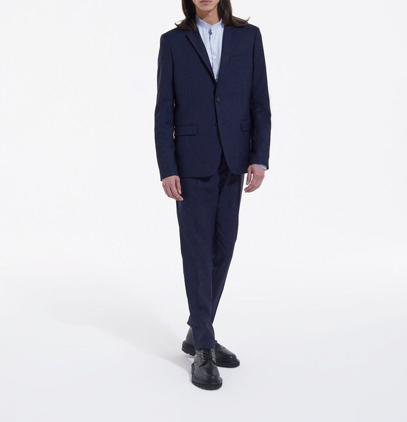 Veste Costume Bleue Col Tailleur Boutonnée - Homme