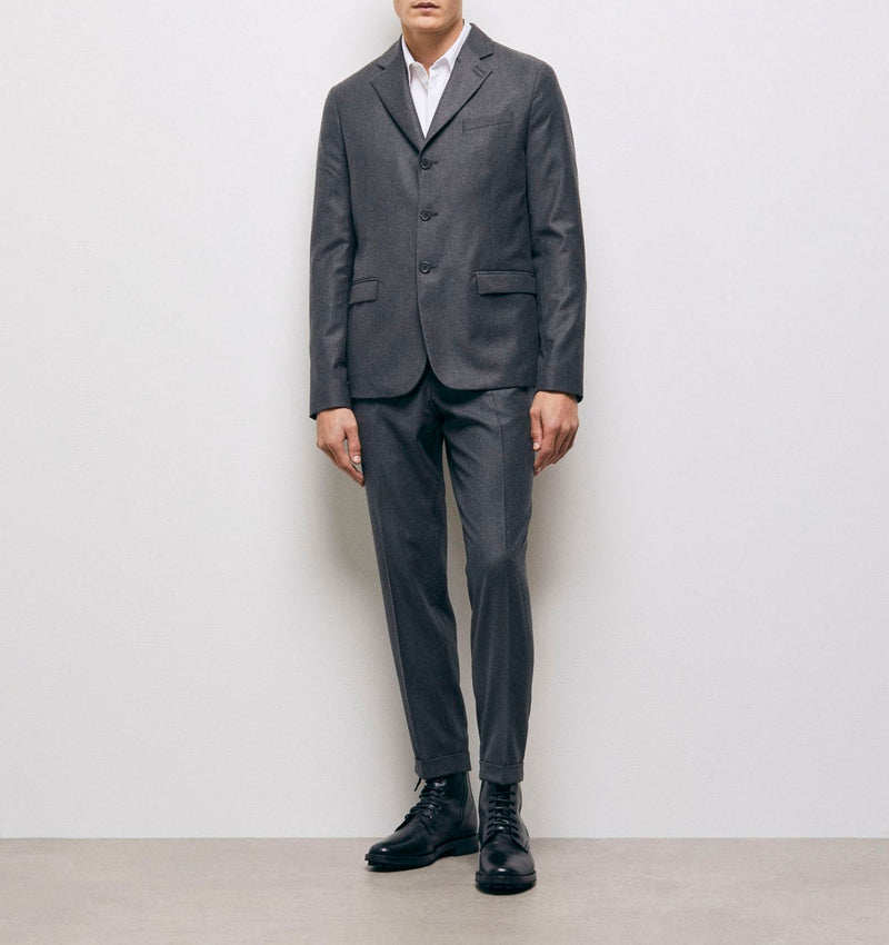 Blazer de lana - Gris jaspeado - Hombre