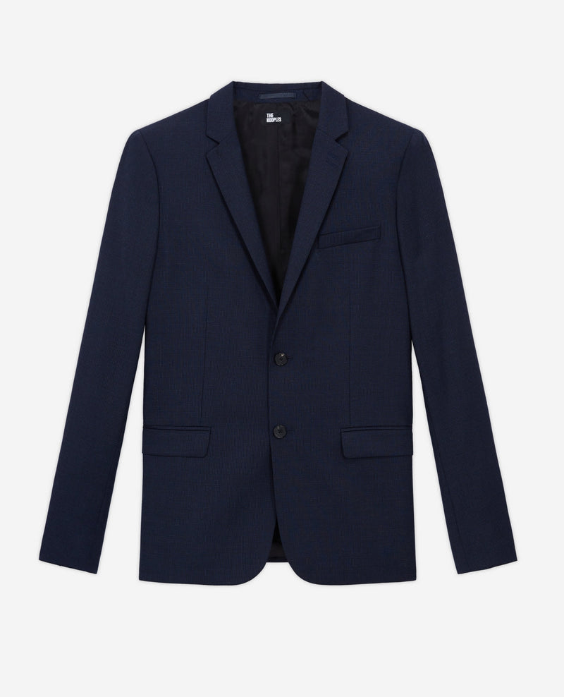 Veste Costume Motif Micro Pied De Poule - Homme