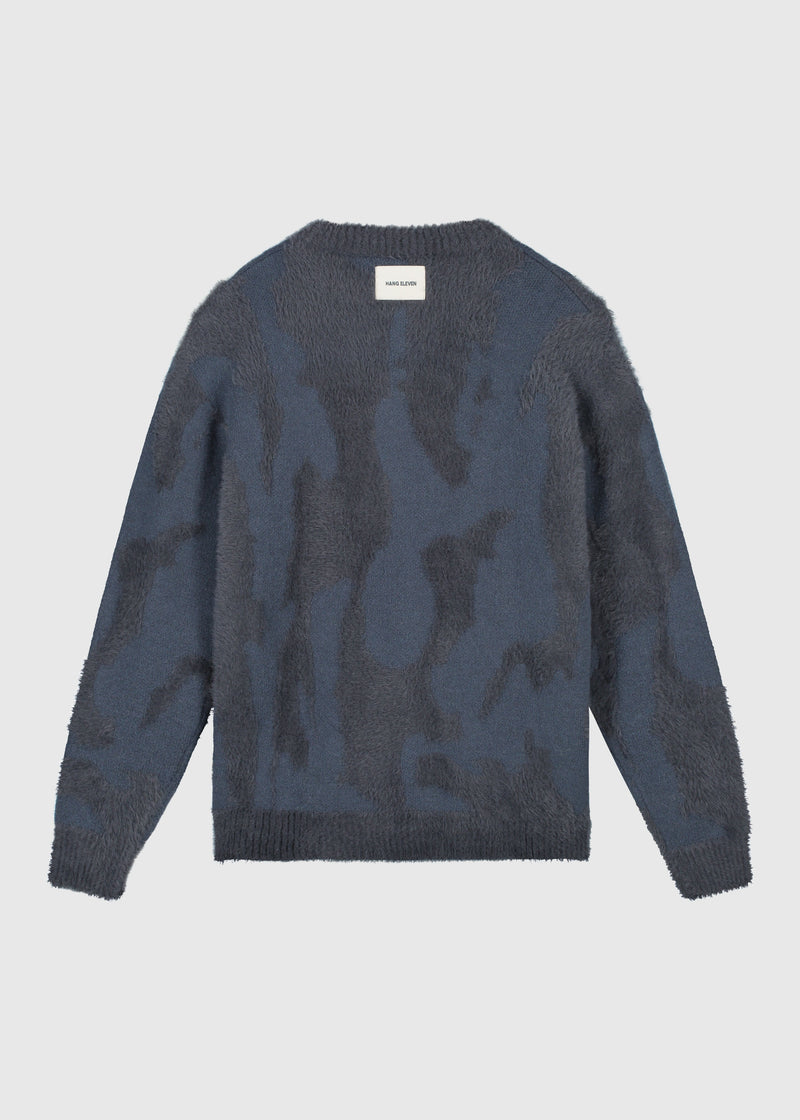 Pull Col Rond Hairy Glacier - Navy Blue