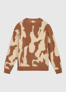 Hairy Glacier Round Neck Sweater - Brown - Sand
