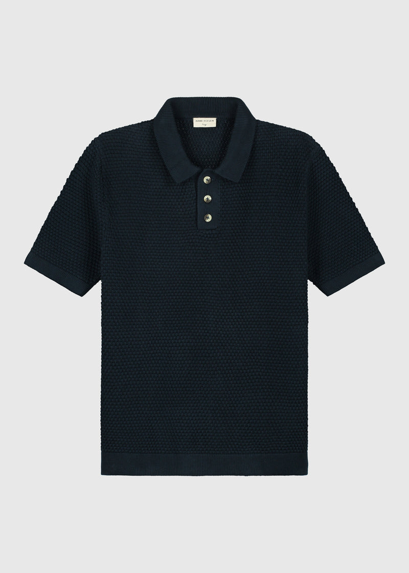 Polo de crochet - Azul marino