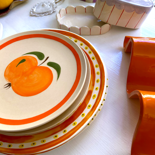 Assiette Happy Peach - 2 Tailles - Pièce Neuve/Artisanale