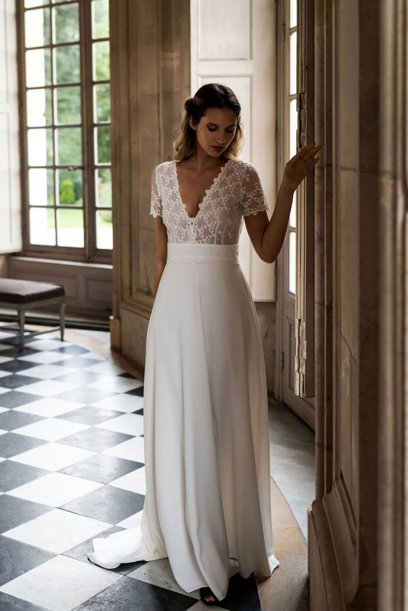 Robe Longue Anouck - Blanc Soie