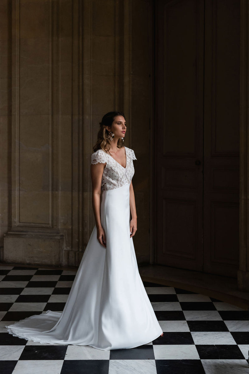 Robe Longue Sophie - Blanc Soie