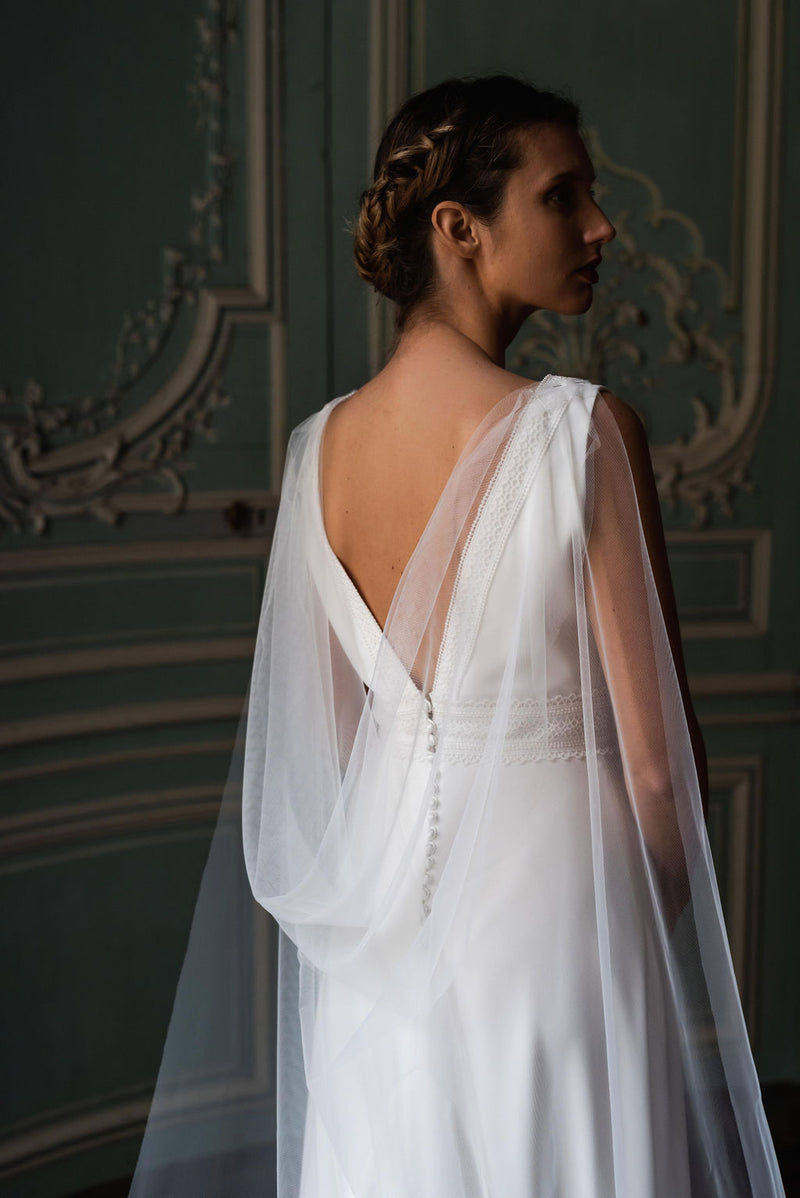 Robe Longue Olympe - Blanc Soie