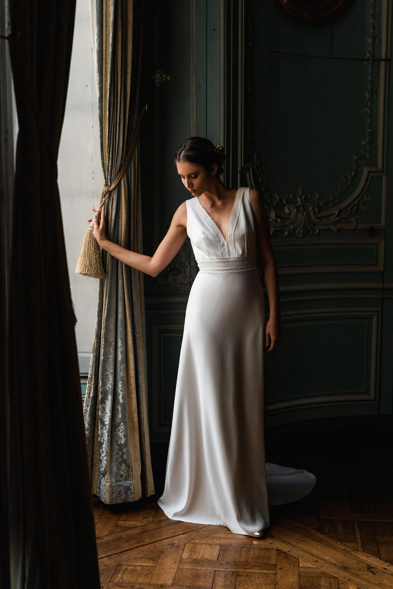 Robe Longue Olympe - Blanc Soie