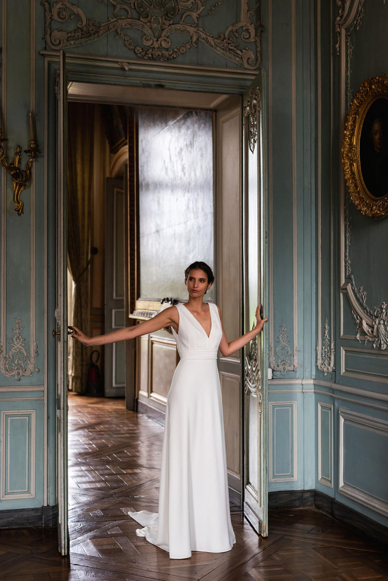 Robe Longue Olympe - Blanc Soie