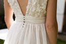 Robe Longue Grace - Blanc Soie Et Blush