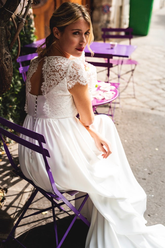 Robe Longue Paloma - Blanc Soie