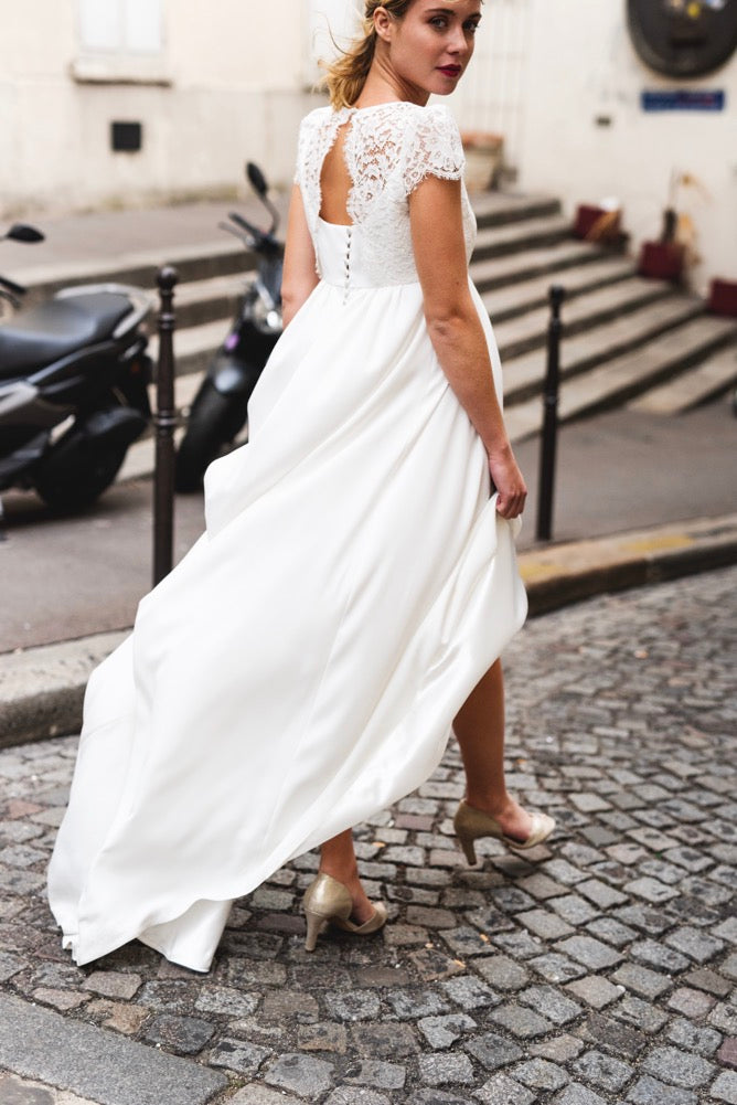 Robe Longue Paloma - Blanc Soie