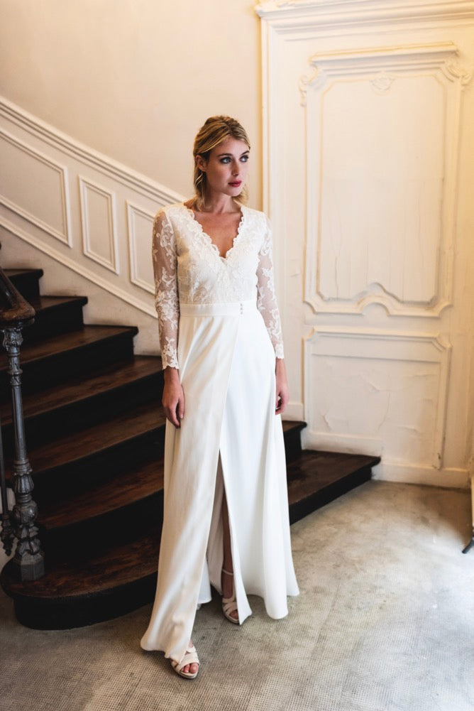 Robe Longue Source - Blanc Soie