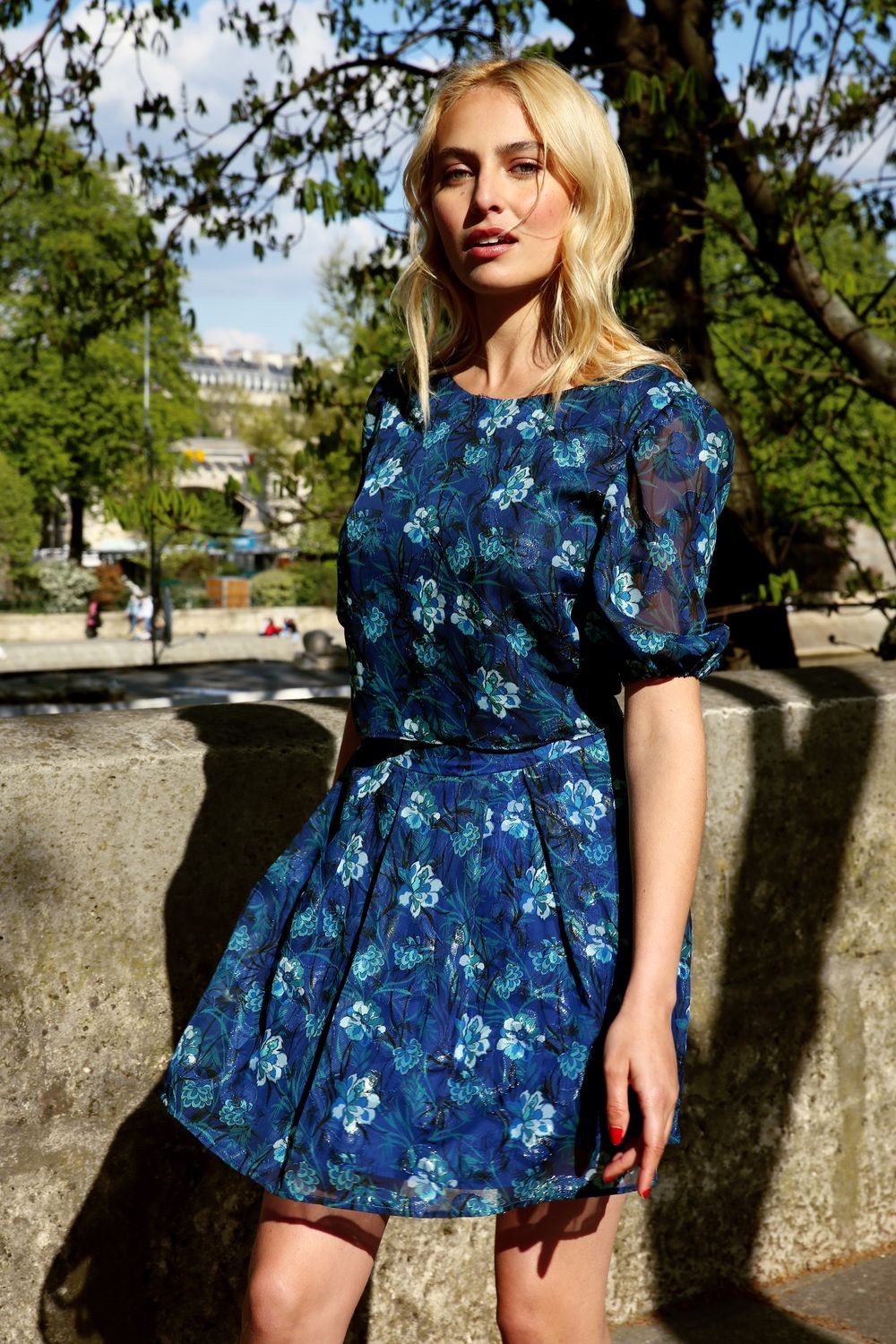 Pauline Lagoon Blue Print Skirt