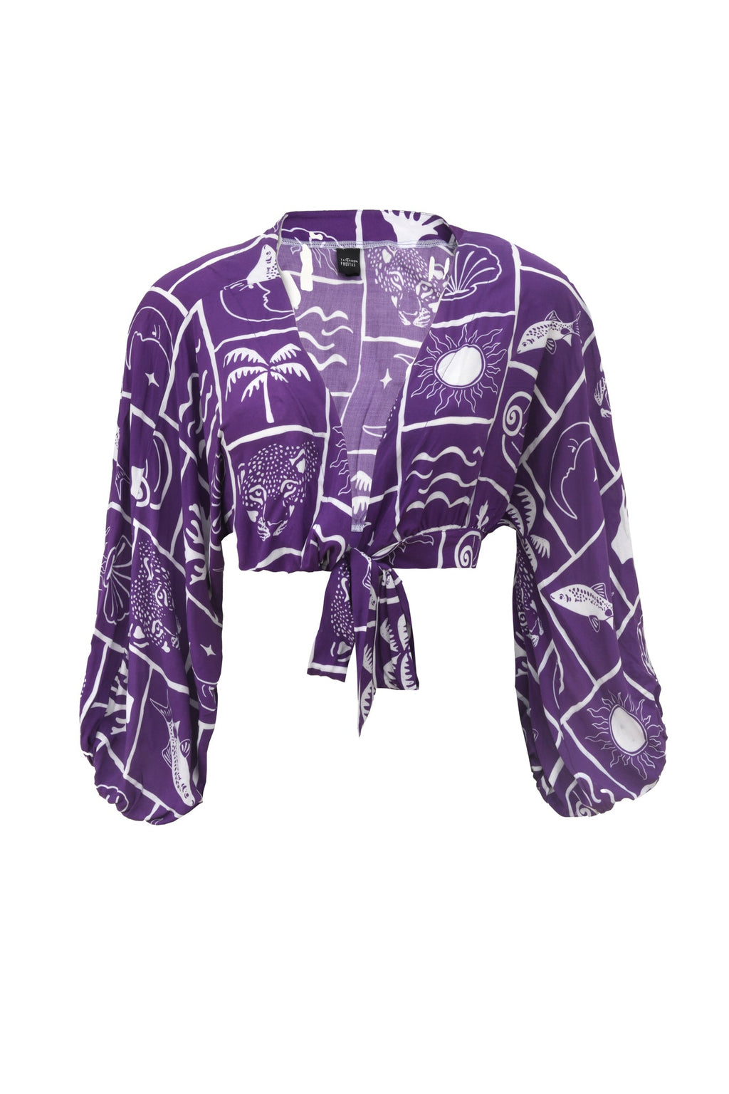 Beleza Pura Shirt - Purple Elements Pattern