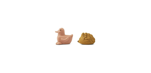 Animal Shaped Bath Toy - Pack of 2 Henrik - Tuscany Rose / Golden Caramel Mix