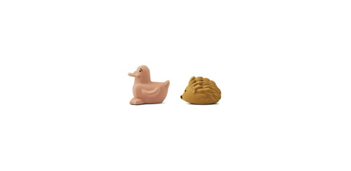 Juguete de baño con forma de animal - Paquete de 2 Henrik - Mezcla de rosa toscana y caramelo dorado