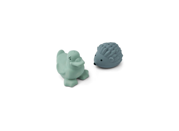 Animal Shaped Bath Toy - Pack of 2 Henrik - Peppermint / Whale Blue Mix