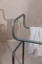 Details from designers JAMES with minimalist design and drapery.