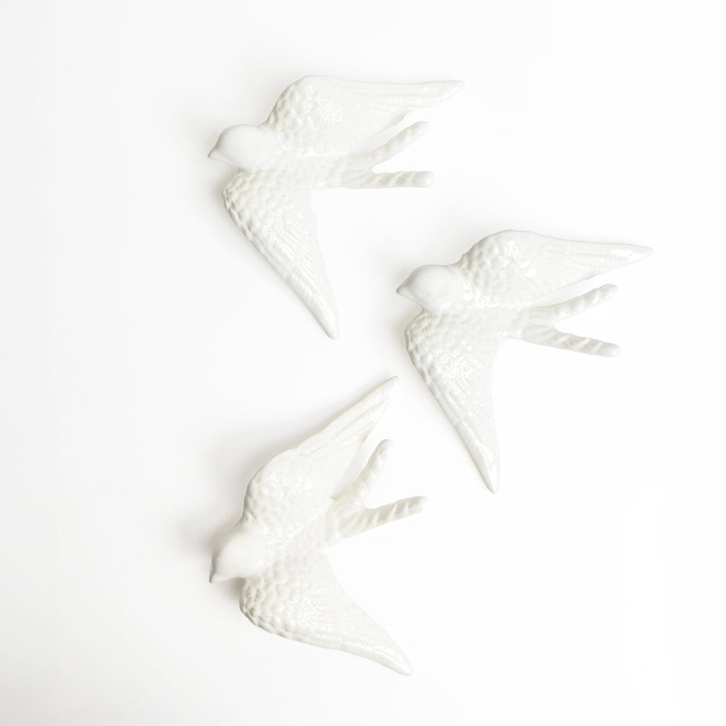Set De 3 Grandes Hirondelles - Blanc